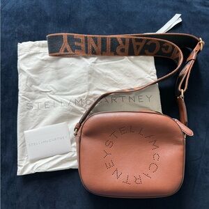 Stella McCartney Brown Crossbody Bag with Perforated Logo